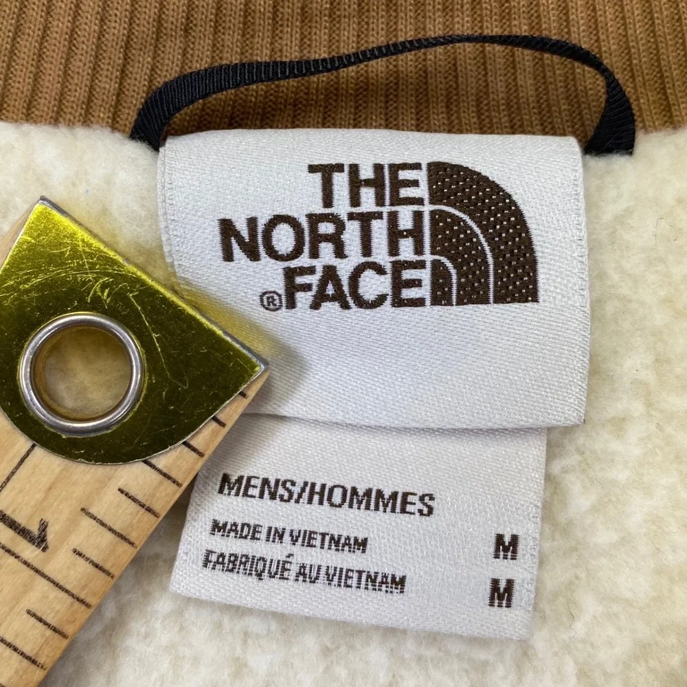 The North Face Cuchillo Insulated Quilted Sherpa Lined Bomber Vest Mens‎ M Tan